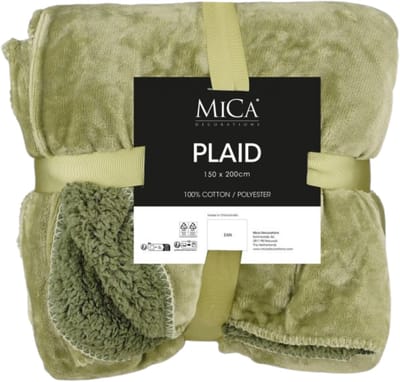 Mica Decorations Mardy Fleece Plaid - L200 x B150 cm - Lichtgroen