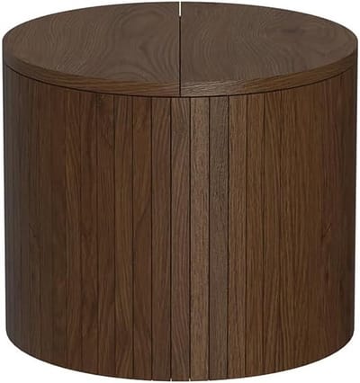 Salontafel - Bijzettafel Hoektafel - Woonkamer Meubel - Opbergruimte Onderblad - 38 x 38 cm - Walnoot