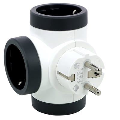 Legrand Domino 3x2P+A Wit-Grijs Stekkerdoos (Europese Stekkerdoos) - 694521 [10 stuks]