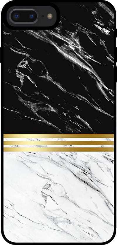 Smartphonica Telefoonhoesje voor iPhone 7/8 Plus marmer look - backcover marmer hoesje - Zwart Wit geschikt voor Apple iPhone 7 Plus;Apple iPhone 8 Plus