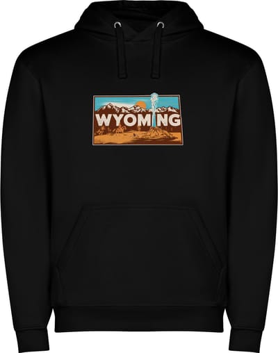 Zwarte Wanna have hoodie voor de echte Amerika / Verenigde Staten liefhebber de Amerikaanse staat Wyoming Print Full Color Color merk Roly maat L