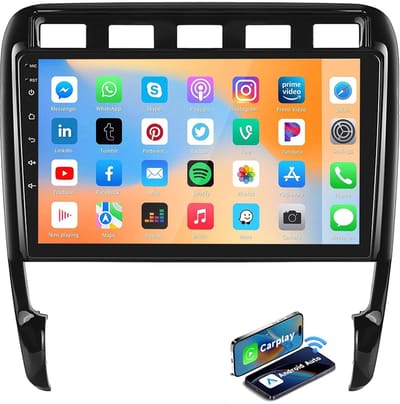 ESSGOO CarPlay autoradio geschikt voor Porsche Cayenne 9PA | 2003 t/m 2010 | Autoradio met navigatie | Draadloos Apple CarPlay & Android Auto | 4GB + 64GB | Android 15 | Bluetooth & Wifi
