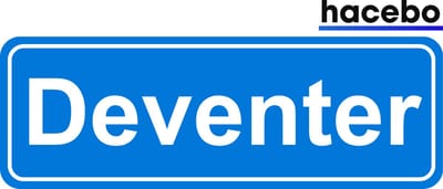 Hacebo - Plaatsnaam Sticker - 29x10 CM - Deventer sticker - Verkeersborden sticker - grappige cadeaus - Deventer
