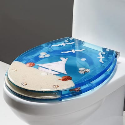 Toiletzitting - Bril Deksel - Badkamer Renovatie - Zacht Sluitend Mechanisme - D Vorm - Transparant Wit