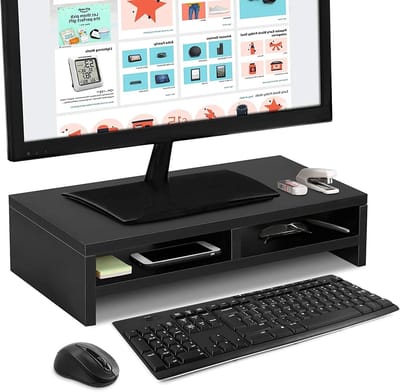 Multifunctionele Laptop Riser van Hout, Bureau Organizer met Open Ontwerp voor Computer en Notebook, Ideaal voor Werkplek en Opslag