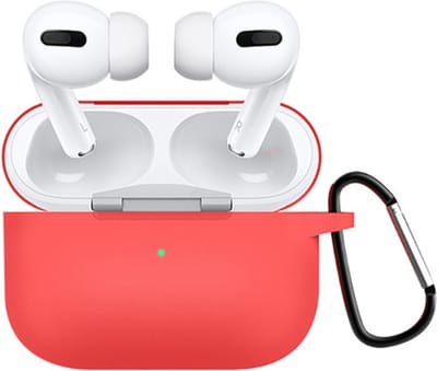 Peachy Shockproof Protection siliconen hoesje met haak geschikt voor AirPods Pro 1 & 2 - rood