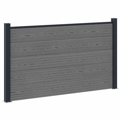vidaXL - Hekset - 180 - x - 105 - cm - WPC - en - Aluminium - Grijs