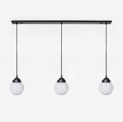 3 x Guimard Flower lampen aan plafondbalk Moonlight - Art Deco Trade