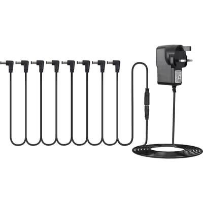 Voedingsadapter voor gitaareffectpedaal met 8 manieren Daisy Chain-kabel Power Line haakse UK Plug