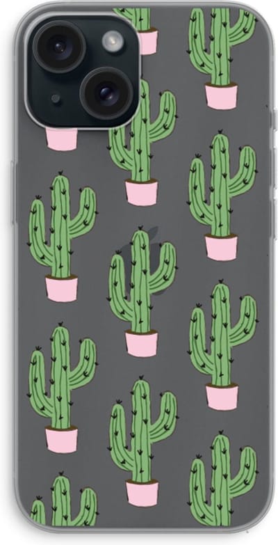 Case Company® - Hoesje geschikt voor iPhone 15 hoesje - Cactus Lover - Soft Cover Telefoonhoesje - Bescherming aan alle Kanten en Schermrand