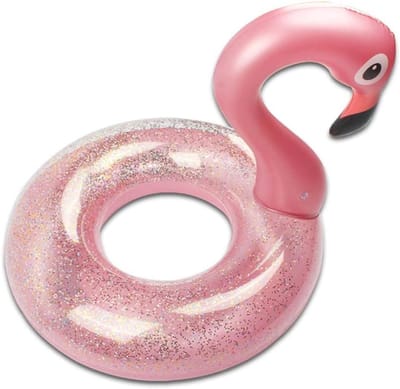 Opblaasbare flamingo-zwemring, glitter, roze, zwemring, luchtmatras, zwembadvloten, opblaasbare , volwassenen, kinderen, voor zwembadfeest, speelgoed