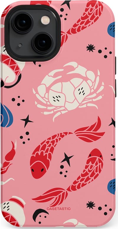 Casetastic hoesje geschikt voor Apple iPhone 13 mini - MagSafe - Dubbellaagse bescherming - Zodiac in kleur - Fashion Case - Lichtroze Koraal Perzik