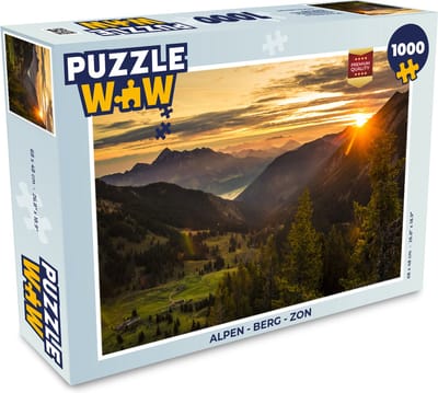Puzzel Alpen - Berg - Zon - Legpuzzel - Puzzel 1000 stukjes volwassenen