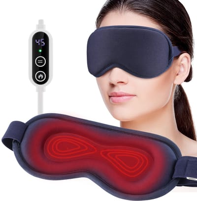 Elektrisch stoommasker voor de ogen met 3D-massage, constante temperatuurwarmtetherapie, intelligente timer, slaapfunctie, lichtblokkering en verlichting van vermoeide ogen.