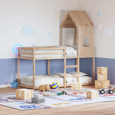 vidaXL - Kinderbedhuisje - 60x89x134,5 - cm - massief - grenenhout
