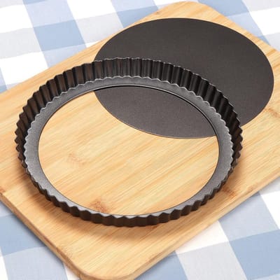 Taartvorm met Losse Bodem en Antiaanbaklaag 28CM Quiche Pan Ronde Taart Quichevorm Quiche Pannen Vlaaivorm Cheesecake Tart Tins for Baking Fruittaartvorm Fruitbodemvorm Taartbodemvorm Taartvormpjes