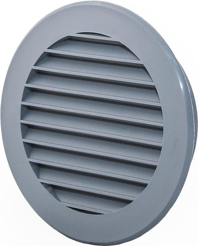 Rond Ventilatie Rooster Ø 100 mm Grijs met Insectennet - ABS Kunststof