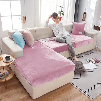 Effen kleur fluwelen bankkussenhoezen Zachte stoelhoezen Stretch fauteuil Stoelhoes Dikke bankhoes Meubelbeschermer Back Cushion Cover