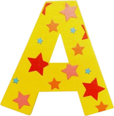 Decoratieletter - A - Hout - 7cm - Geel