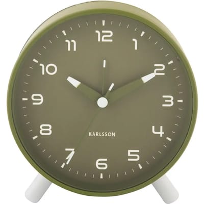 Karlsson Wekker Orgullo - Army green - 11x11x12cm - Modern - Wekker voor slaapkamer - Wekkers