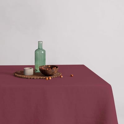 Tafelkleed - Linnen kleed - Eettafel decoratie - Vlek- en waterafstotend - 150 x 250 cm - Bordeaux