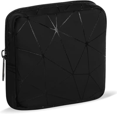SnelShoppen - Tampon en Sanitary Napkins Opbergzak - Mini Menstruatie Tas met Rits - Draagbare Organiser voor Vrouwen en Meisjes - PU Leer - Privacy B