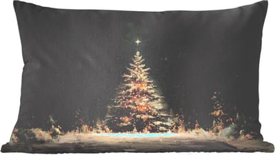 Sierkussens - Kussentjes Woonkamer - 60x40 cm - Kerstboom - Bos - Sneeuw - meerkleurig