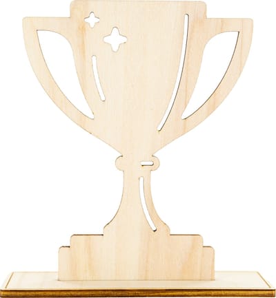 Trofee - beker - Triplex - medium - 3 stuks