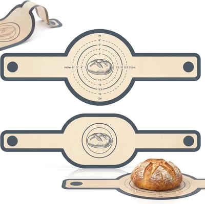 2 stuks siliconen bakmat voor Dutch Oven, bakmat brood, siliconen bakmat brood, broodlus met hittebestendige handgrepen, herbruikbare broodmat voor zuurdeegbrood, pizza, koekjes (rond en ovaal)