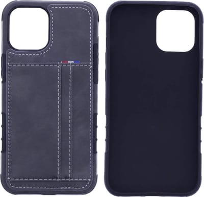 Backcover hoesje Geschikt voor: Apple iPhone 12 Pro Max hoesje - Case - 2 Ruimte voor pasjes - Grijs