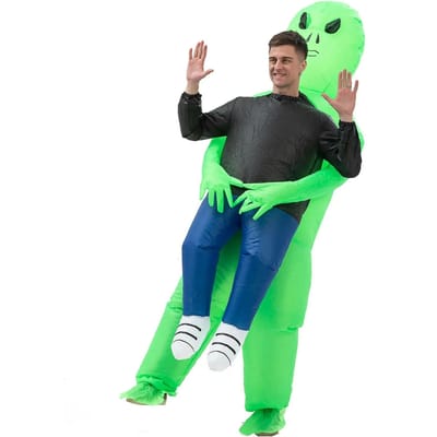 Costume Gonflable ET-Aliens Cosplay Monstre Effrayant pour Adulte Enfants Fête de Thanksgiving Noël Festival Scène Vêtements pour Enfants children 130-150&Alien vert