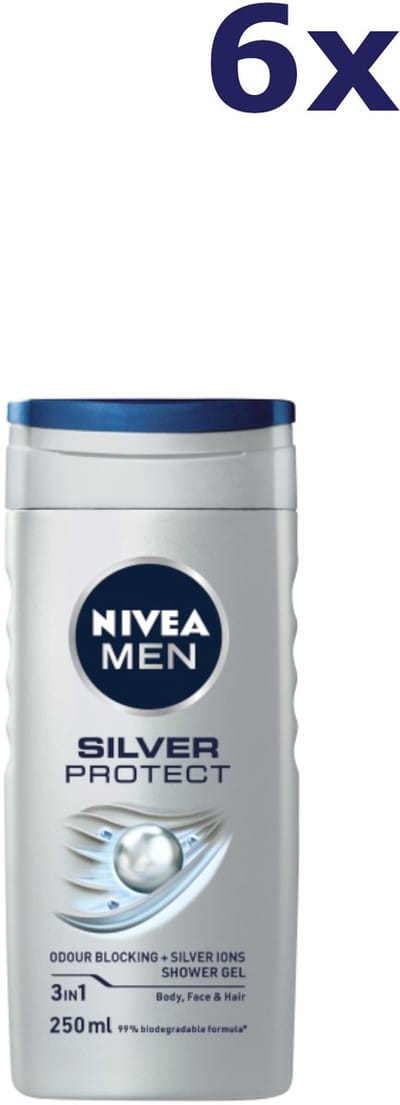 6x Nivea Douchegel Men – Silver Protect 250 ml