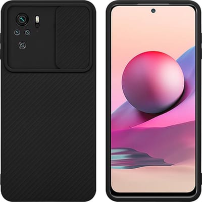 Cadorabo Hoesje geschikt voor Xiaomi RedMi NOTE 10 4G / RedMi NOTE 10S in Bonbon Zwart - Beschermhoes van flexibel TPU-silicone Case Cover en met camerabescherming