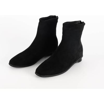 Chaussures pour Dames Bottines pour Femmes Loisirs Bottes Modernes Femmes Couture Bout Carré Talon Bas Fermeture Éclair Arrière Chaussures Femmes Mujer 40 noir