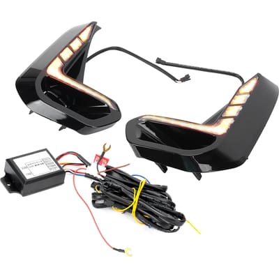 Feu de jour à LED 12V CC Lampe clignotante brillante Remplacement pour Hilux REVO 2020‑2021 black