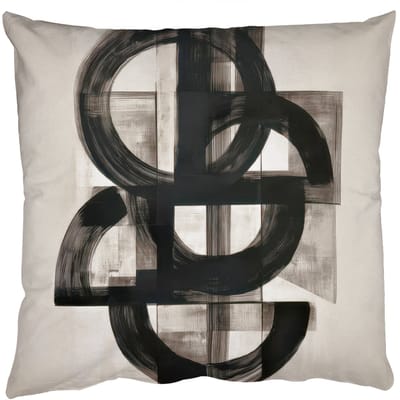 Sierkussens - Kussentjes Woonkamer - 50x50 cm - Cirkels - Lijnen - Vormen - Zwart