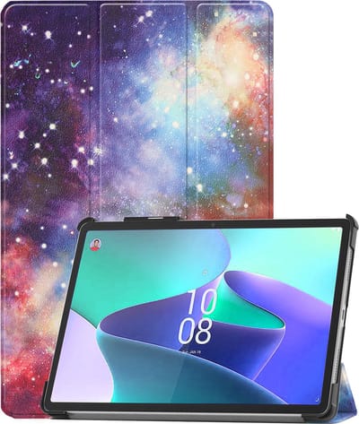Hoes - Geschikt voor Lenovo Tab P11 Pro - Dun & Stevig - Trifold Bookcase - Hard Cover Case - Met Uitsparing Geschikt voor Lenovo Pen - Hardcover Book - Tablet Hoesje - Galaxy