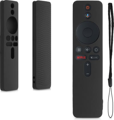 kwmobile hoes geschikt voor Xiaomi Mi Box S - Siliconen anti-slip hoes voor afstandsbediening in zwart