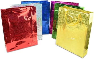 Cadeau Tassen - Feestelijke Tassen - Feestelijke Gelegenheden - Holografisch Patroon - 33x26x8cm - Assorti