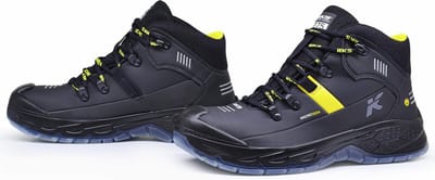 HKS Running Star RS 275 S3 werkschoenen - veiligheidsschoenen - safety shoes - heren - hoog - stalen neus - antislip - ESD - lichtgewicht - Vegan - zwart/geel - maat 43