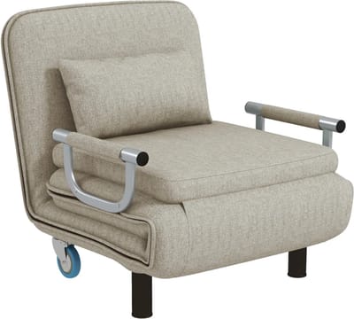 Slaapstoel - Uitklapbaar - Slaapbank - Logeerbed - Zetelbed - Slaapfauteuil - Vouwbed - 1 persoons - Zeer comfortabel - Grijs