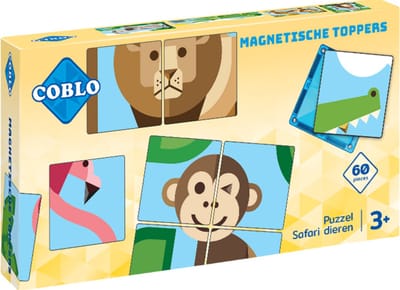 Coblo – Magnetic Tiles Toppers – Dieren 60 stuks - Uitbreiding voor Magnetische tegels – Magnetisch speelgoed - Vanaf 3 jaar