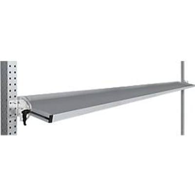 Manuflex kantelbare opbergconsole, voor de serie Universal of Profi, bruikbare diepte 345 m, voor tafelbreedte 2000 mm, aluminium zilver