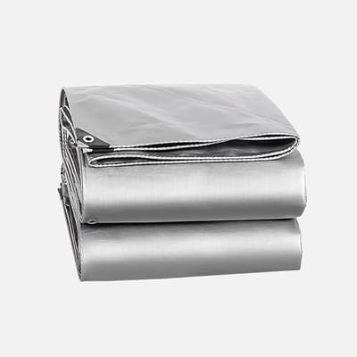Waterdicht Zeil - Afdekzeil Regenbestendig - Bescherming Buiten - Versterkte Hoeken - 140 x 250 cm - Zilver