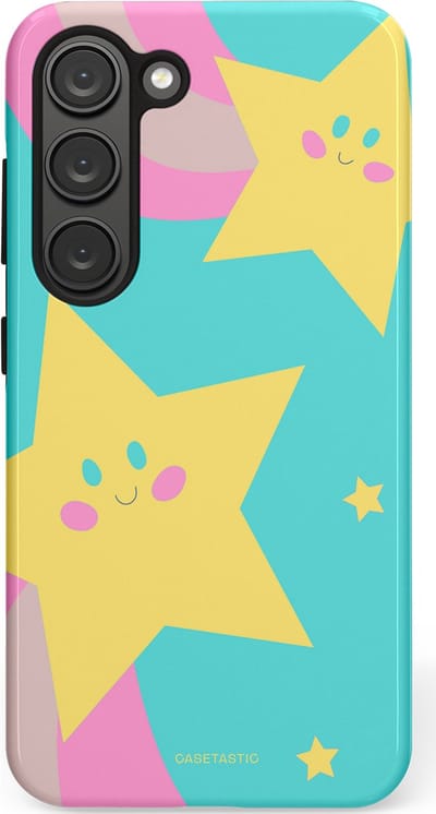 Casetastic Hoesje Geschikt voor Samsung S23 - Stijlvolle Beschermende Duo-layer Case - Roze Sterrenlicht