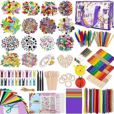 PromoHome Creatieve Knutselkoffer voor Kinderen - 3000+ Delen met Veilig Materiaal