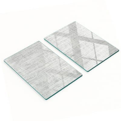 Multifunctionele decoratieve glazen keukenplanken, wit canvas, 2x40x52 cm