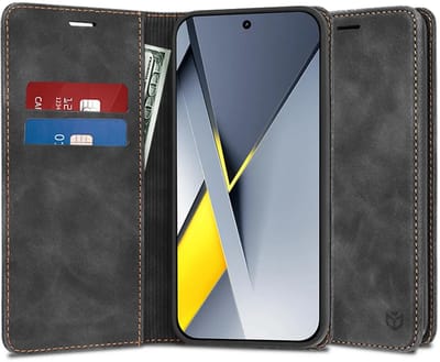 Hoesje geschikt voor Xiaomi Poco F8 Pro - Techsuit Confy Book Wallet Case - Zwart