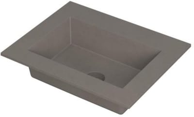 INK Kraft Wastafel Enkele Bak Zonder Kraangat - 600x450x10 mm - Quartz Beton