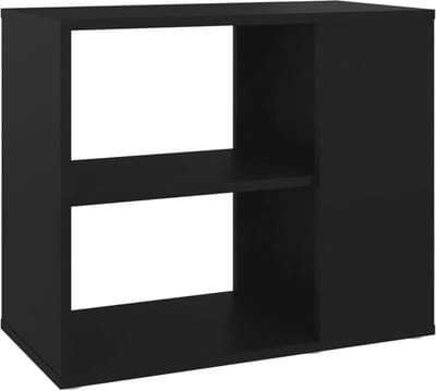 Bijzettafel Hout - Sidetable Kastje - Woonkamer Organisatie - Carved Design - 60x30x50 cm - Zwart